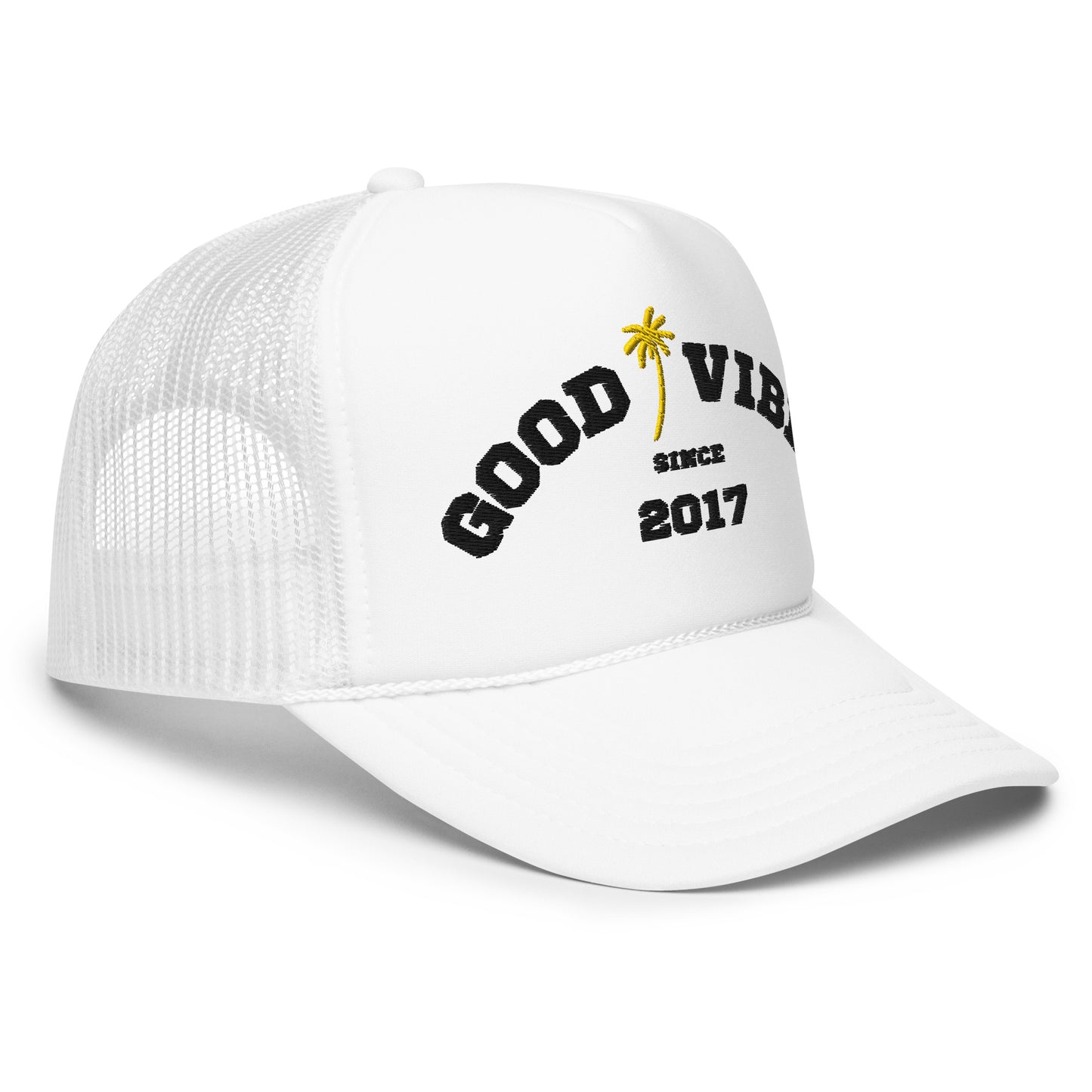 Beachy Good Vibes Foam Trucker Hat - Sustainable Foam Trucker Hat from Tropical Seas Clothing