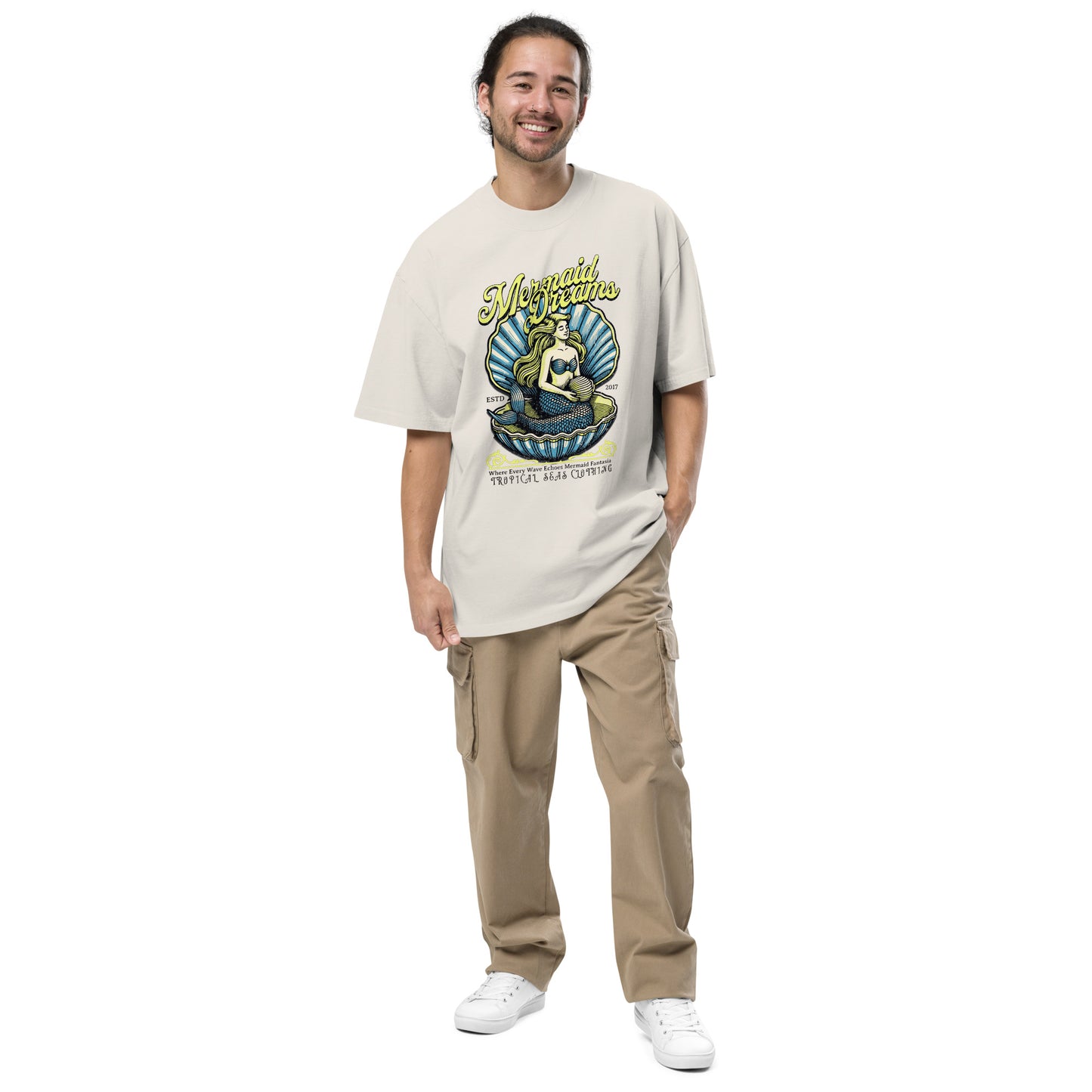 Oversized Mermaid Dreams faded t-shirt - Sustainable from Tropical Seas Clothing