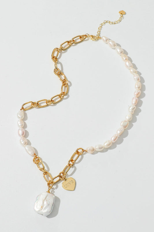 Gold Chain & Pearl Necklace - Tropical Seas Clothing 