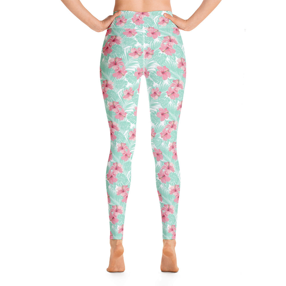 Women's Tropical Island Floral Yoga Leggings - Sustainable Activewear from Tropical Seas Clothing