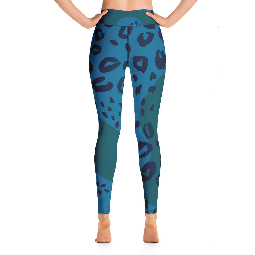 Women's Tropical Leopard Shark Yoga Leggings - Sustainable Activewear from Tropical Seas Clothing