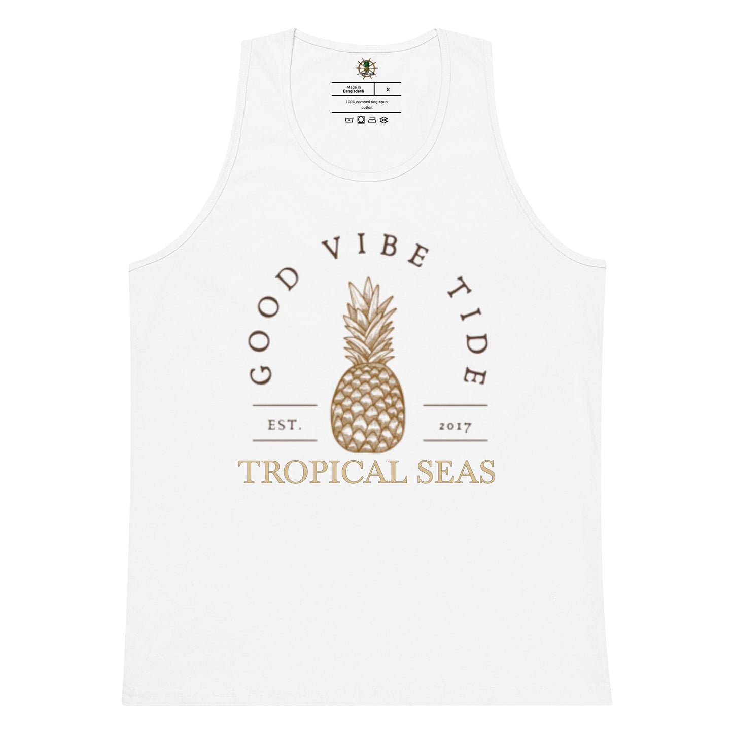 Men’s Premium Vintage Pineapple Tank Top - Sustainable from Tropical Seas Clothing