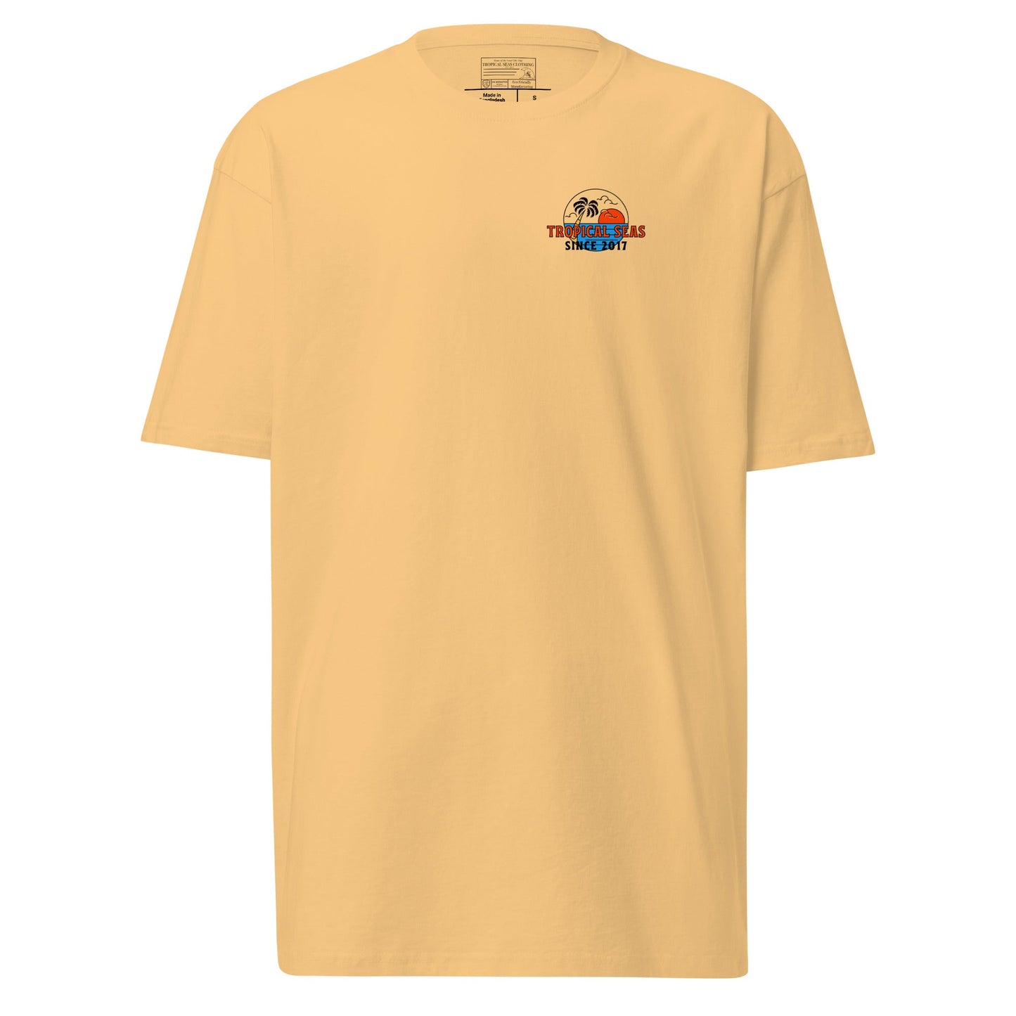 Men’s Premium Palm Paradise Heavyweight T-shirt - Sustainable T-shirt from Tropical Seas Clothing
