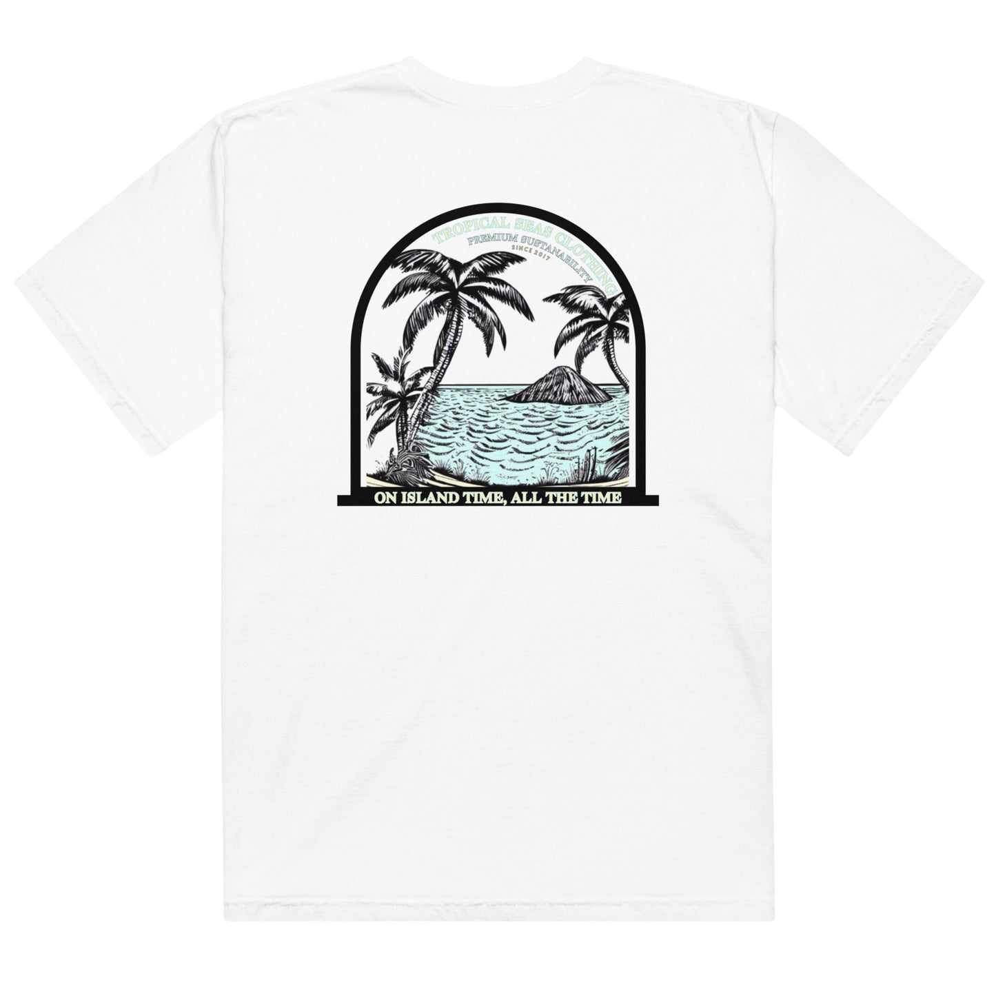 Men’s Island Time, All the Time Heavyweight T-Shirt - Sustainable T-shirt from Tropical Seas Clothing