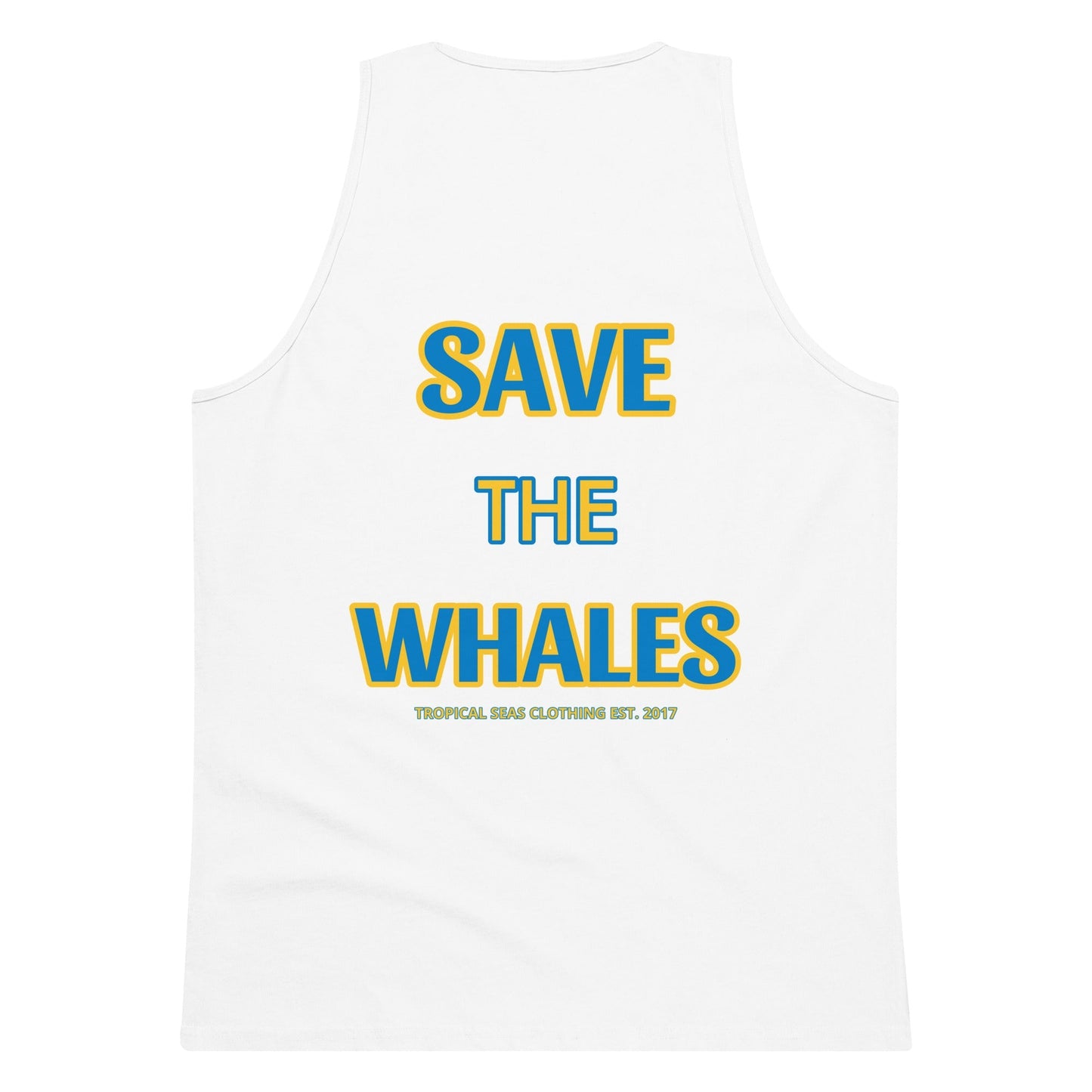 Men’s Premium Save the Whales Tank Top - Sustainable Tank Top from Tropical Seas Clothing