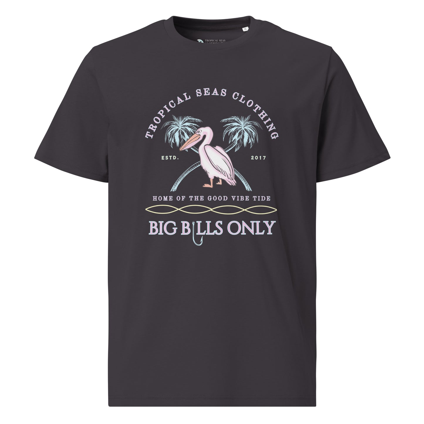 Premium Men's Tropical Pelican Organic Cotton T-Shirt – Sustainable Comfort with Coastal Style - Sustainable T-shirt from Tropical Seas Clothing