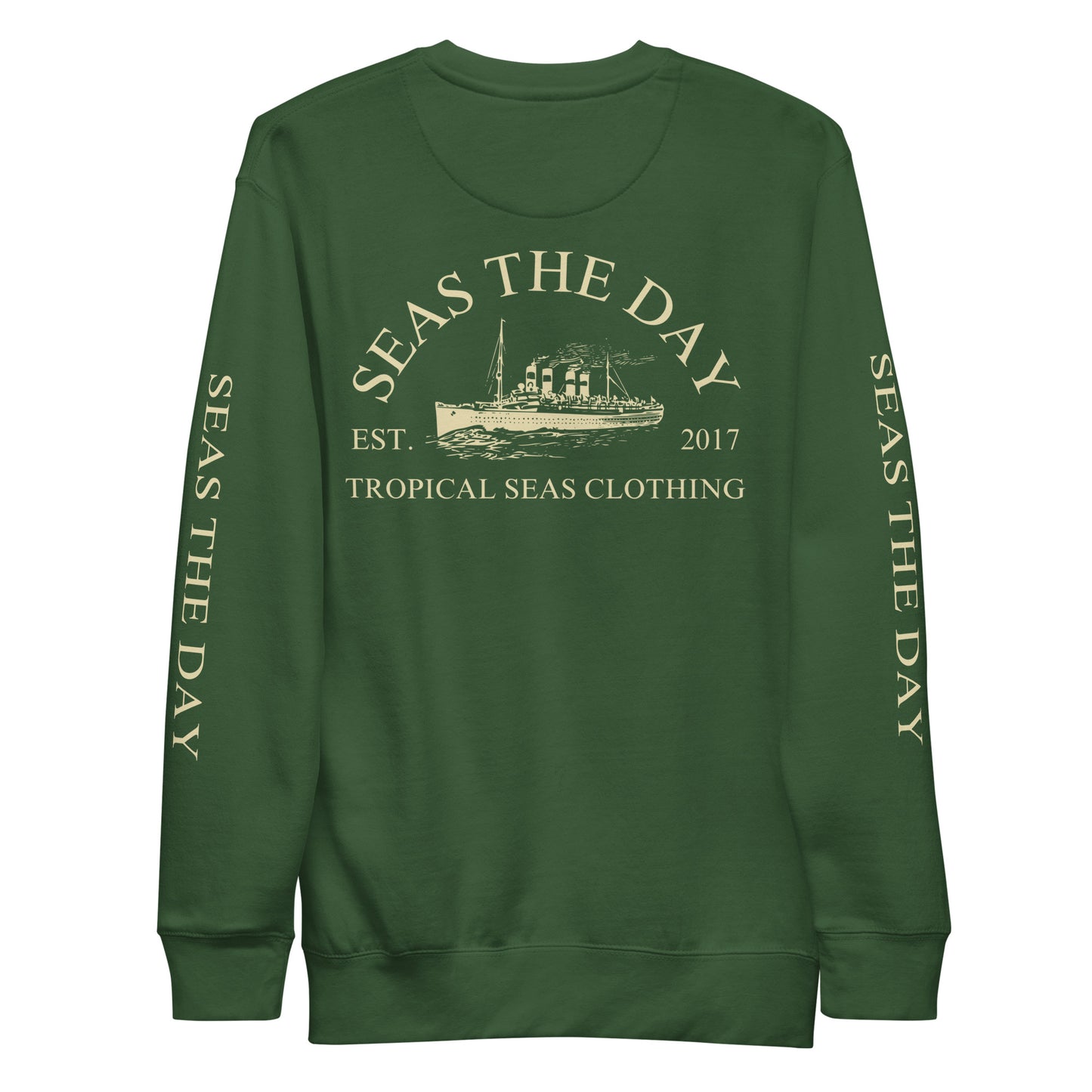 Seas The Day Ship Premium Sweatshirt - Sustainable Sweatshirt from Tropical Seas Clothing