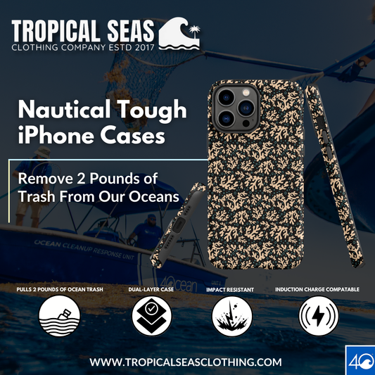 Nautical Black Coral Reef Tough Case for iPhone® - Sustainable Mobile Phone Cases from Tropical Seas Clothing 