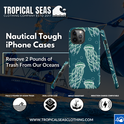 Nautical Jellyfish Tough Case for iPhone® - Sustainable Mobile Phone Cases from Tropical Seas Clothing 