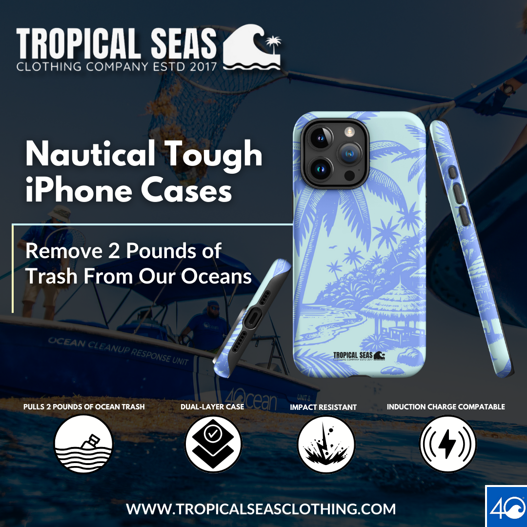 Tropical Island Blues Tough Case for iPhone® - Sustainable Mobile Phone Cases from Tropical Seas Clothing 