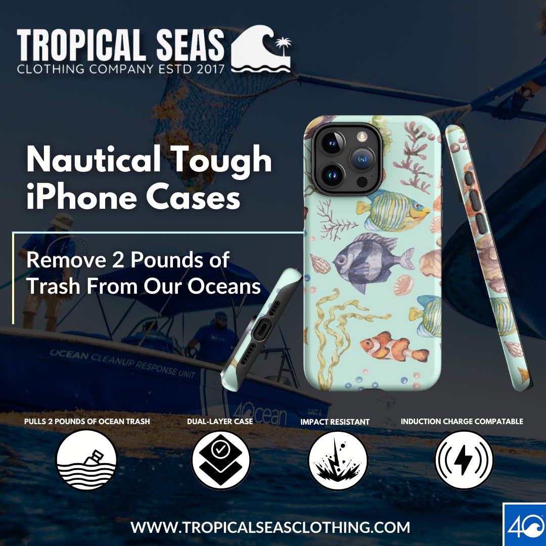 Salty Turquoise Reef Tough Case for iPhone® - Sustainable Mobile Phone Cases from Tropical Seas Clothing 