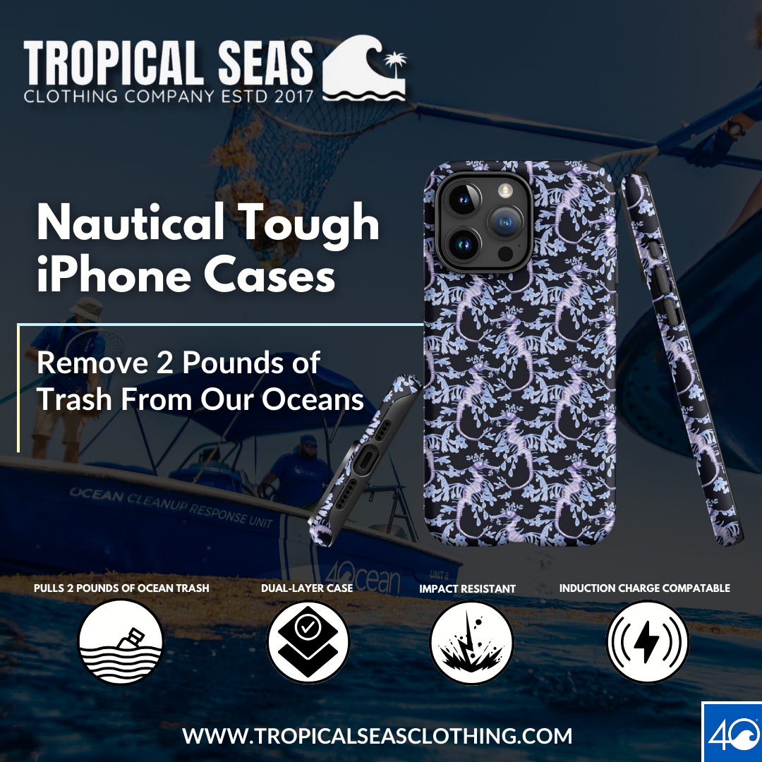 Purple Sea Dragons at Night Tough Case for iPhone® - Sustainable Mobile Phone Cases from Tropical Seas Clothing 