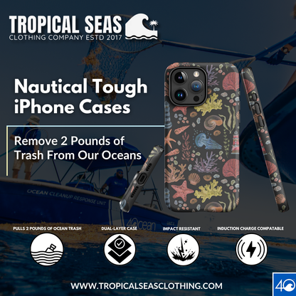 Nautical Tropic Reef Pattern Tough Case for iPhone® - Sustainable Mobile Phone Cases from Tropical Seas Clothing 