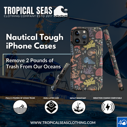 Nautical Tropic Reef Pattern Tough Case for iPhone® - Sustainable Mobile Phone Cases from Tropical Seas Clothing 