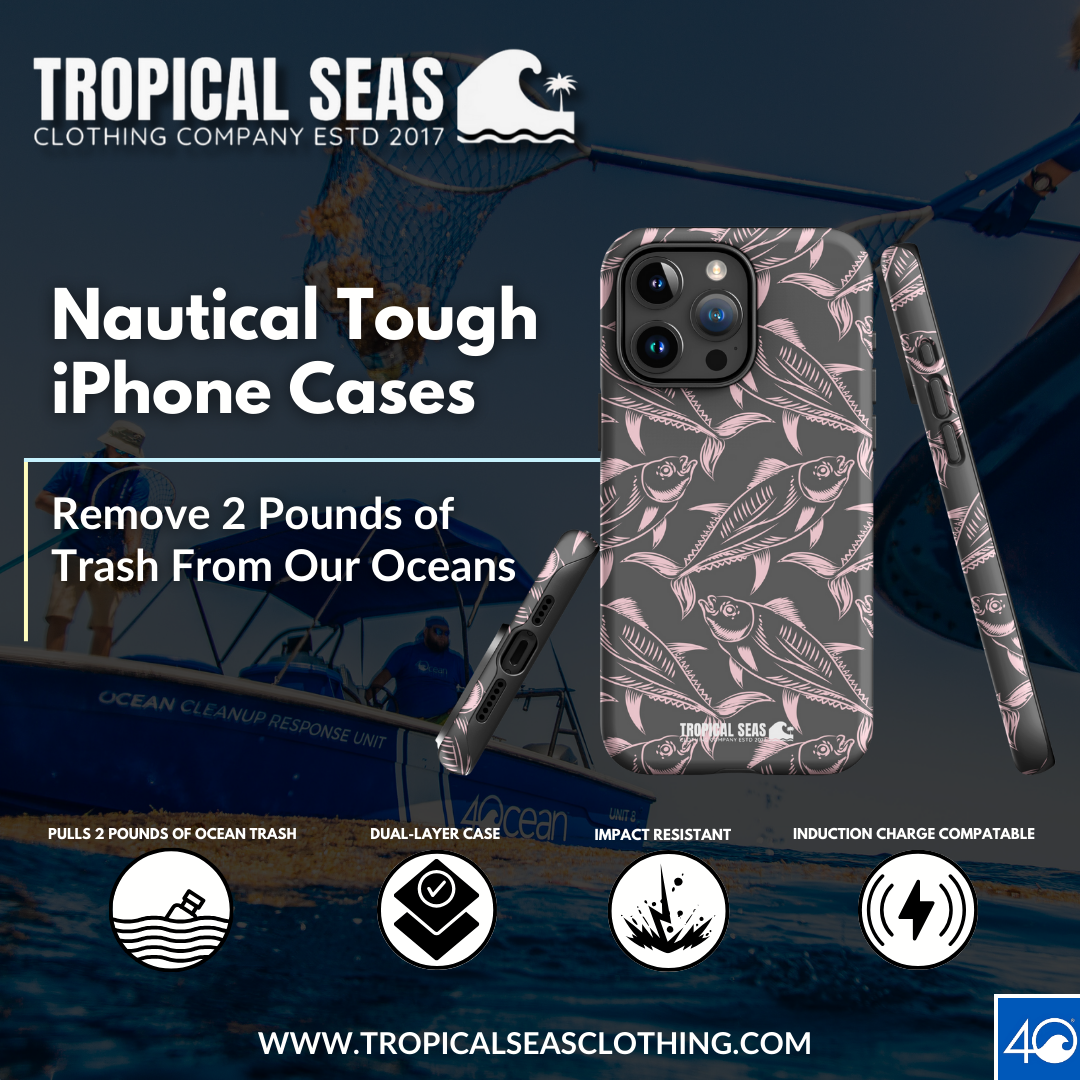 Nautical Pink Tuna Tough Case for iPhone® - Sustainable Mobile Phone Cases from Tropical Seas Clothing 