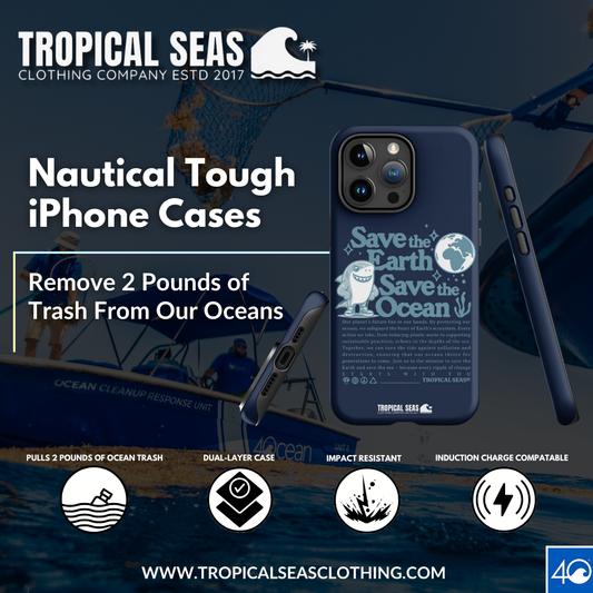 Save the Earth and Seas Tough Case for iPhone® - Sustainable Mobile Phone Cases from Tropical Seas Clothing 