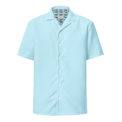 Labelless Bahama Water Blue Button Down Camp Shirt - Sustainable Casual Beach Shirts from Tropical Seas Clothing 