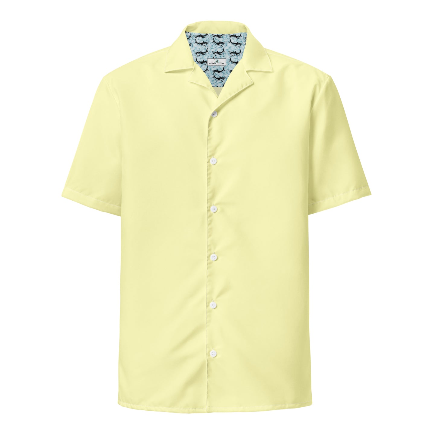 Labelless Butter Yellow Button Down Camp Shirt - Sustainable Casual Beach Shirts from Tropical Seas Clothing 