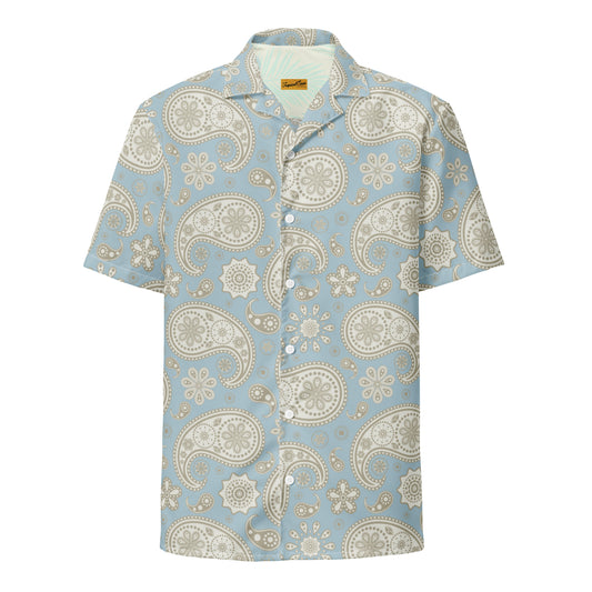 Exclusive Paisley Yacht Club Performance Button Down Camp Shirt - Sustainable Casual Beach Shirts from Tropical Seas Clothing 