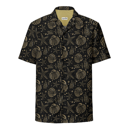 Golden Shore Button Down Hawaiian Shirt - Sustainable Casual Beach Shirts from Tropical Seas Clothing 