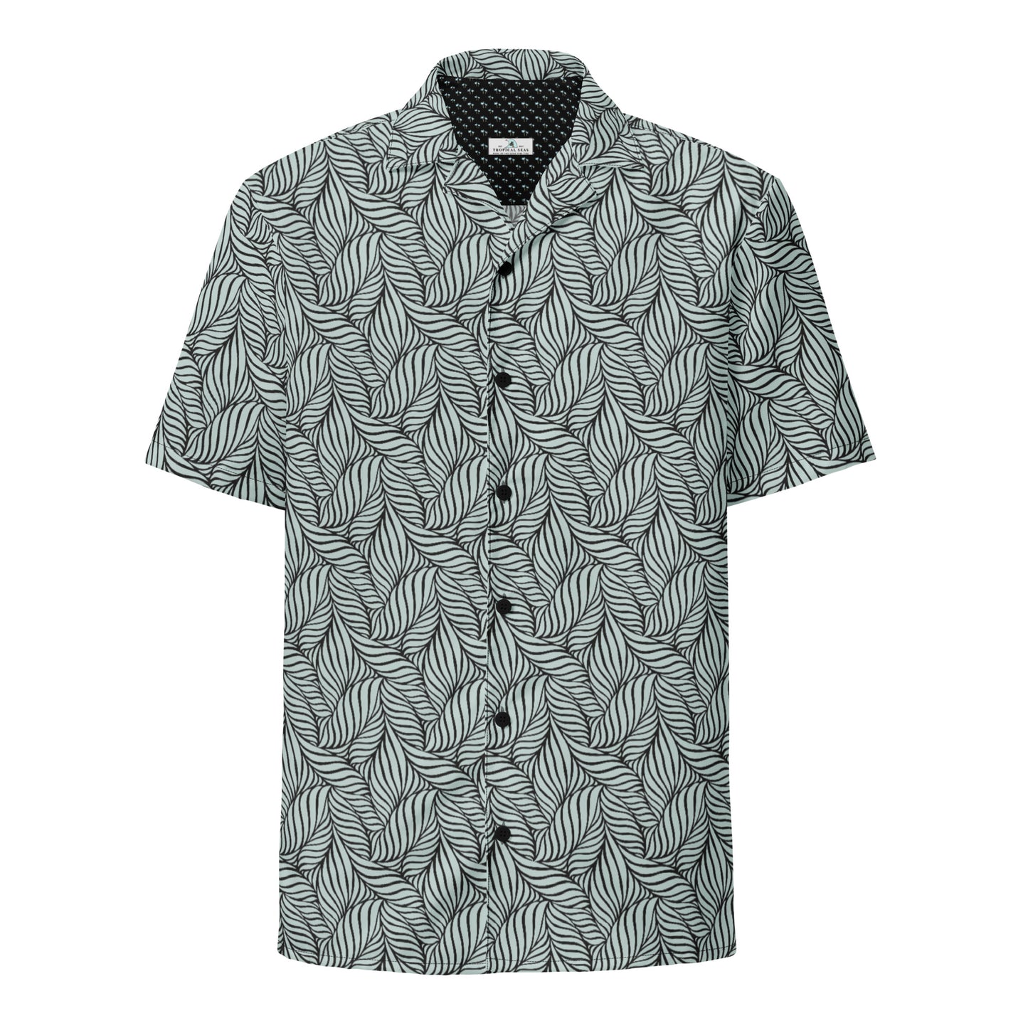 Grey Palm Button Down Hawaiian Shirt - Sustainable Casual Beach Shirts from Tropical Seas Clothing 