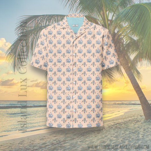 Triple Tangerine Hawaiian Button Shirt: Dive into Vibrant Underwater Chic!