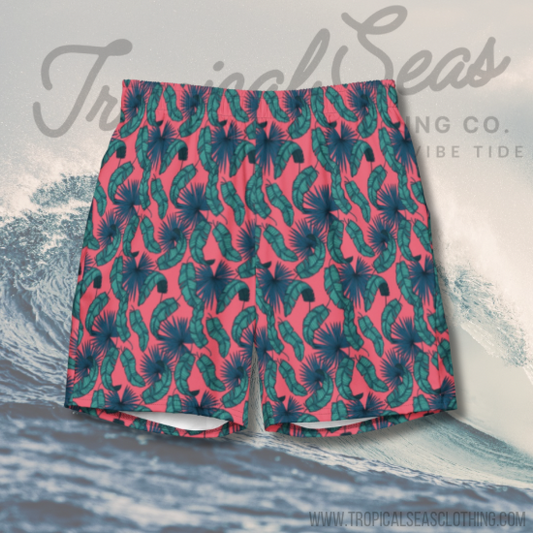 Men's Tropical Flamingo Palms Board Shorts