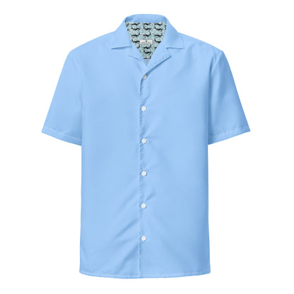 Labelless Island Sky Blue Button Down Camp Shirt - Sustainable Casual Beach Shirts from Tropical Seas Clothing 