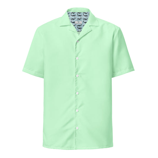 Labelless Mint Green Button Down Camp Shirt - Sustainable Casual Beach Shirts from Tropical Seas Clothing 