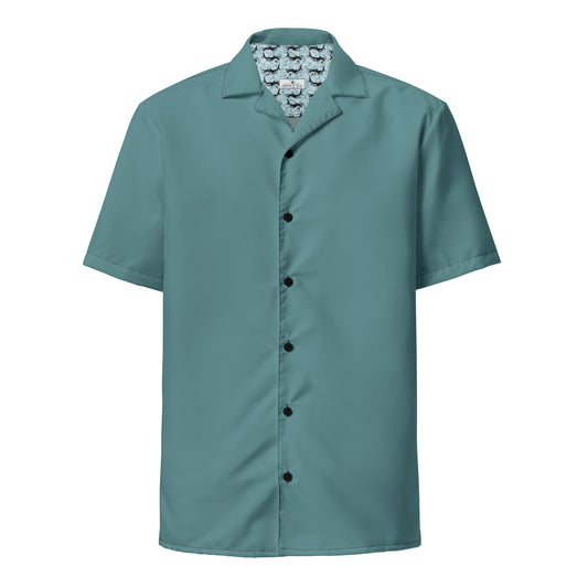 Labelless Ocean Green Button Down Camp Shirt - Sustainable Casual Beach Shirts from Tropical Seas Clothing 