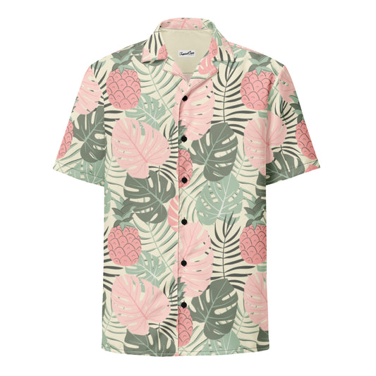 Pineapple Paradise Button Down Hawaiian Shirt - Sustainable Casual Beach Shirts from Tropical Seas Clothing 