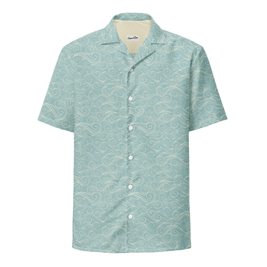 Salty Swirls Button Down Hawaiian Shirt - Sustainable Casual Beach Shirts from Tropical Seas Clothing 