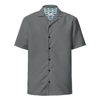 Labelless Shadow Grey Button Down Camp Shirt - Sustainable Casual Beach Shirts from Tropical Seas Clothing 