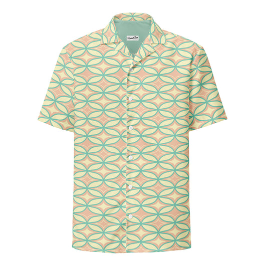 Tropic Shades Villa Hawaiian Button Down Shirt - Sustainable Casual Beach Shirts from Tropical Seas Clothing 