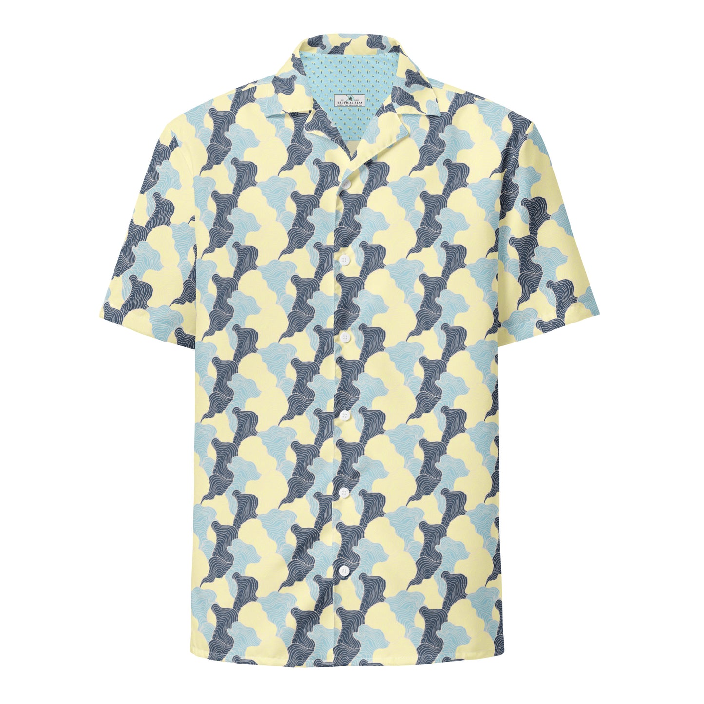 Tropical Swirl Button Down Hawaiian Shirt - Sustainable Casual Beach Shirts from Tropical Seas Clothing 