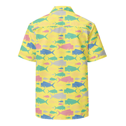 Dorado Fish Island Button Down Hawaiian Shirt - Coastal Summer 2024 Collection - Tropical Seas Clothing 