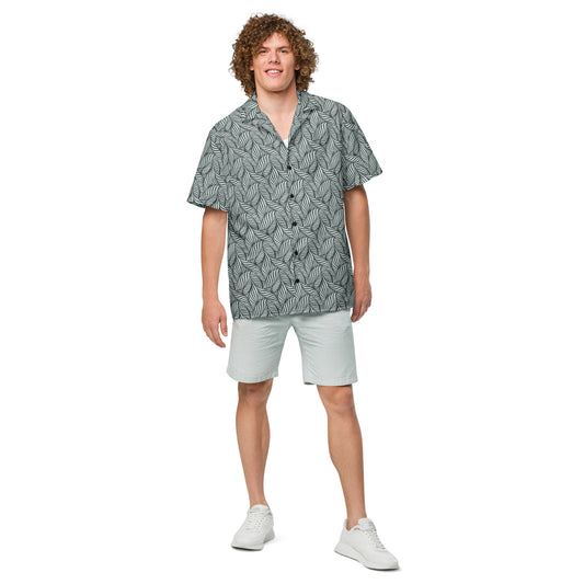 Grey Palm button shirt - Tropical Seas Clothing 