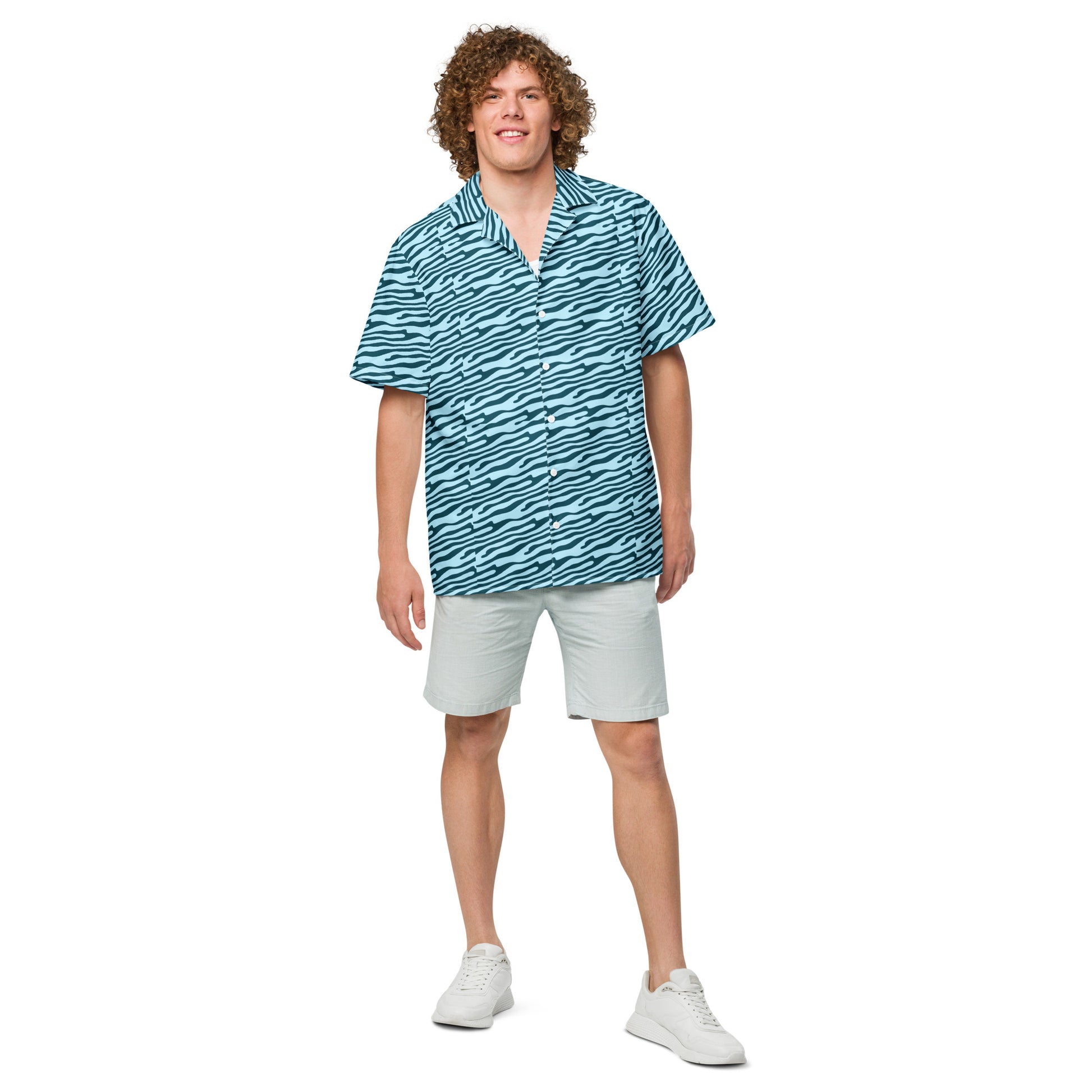 Steady Tide Button Down Hawaiian Shirt - Tropical Seas Clothing 