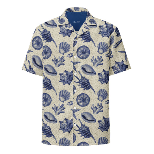 Vintage Beach Shell button shirt - Sustainable Casual Beach Shirts from Tropical Seas Clothing 