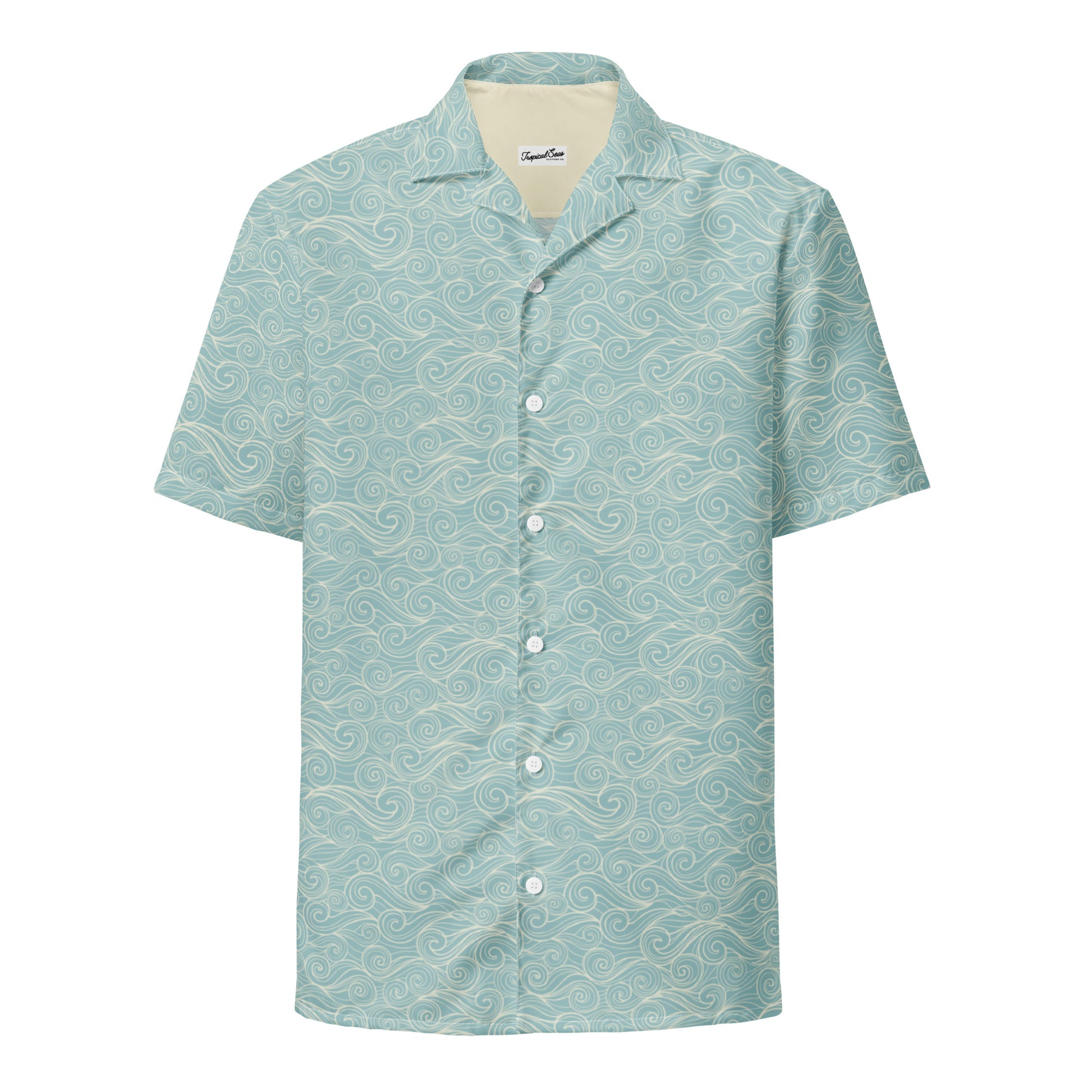 Salty Swirls Button Down Hawaiian Shirt - Coastal Summer 2024 Collection - Tropical Seas Clothing 