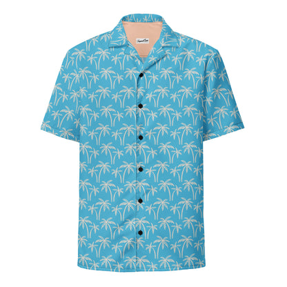 Palm Wave Oasis Button Down Hawaiian Shirt - Coastal Summer 2024 Collection - Tropical Seas Clothing 