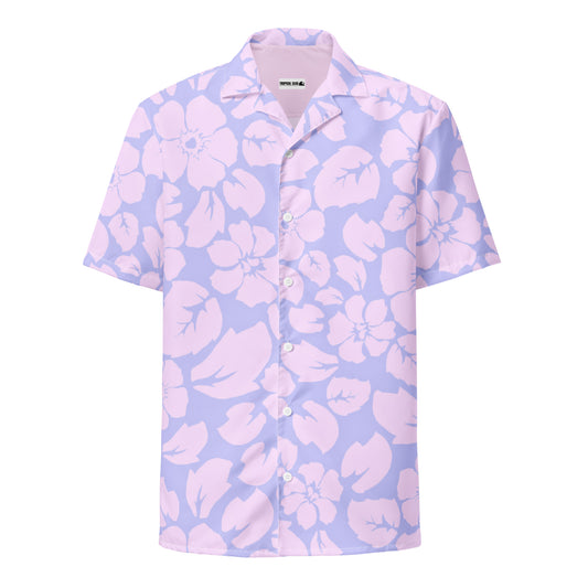 Tropical Purple Jungle Sunset button down hawaiian shirt - Sustainable Casual Beach Shirts from Tropical Seas Clothing 