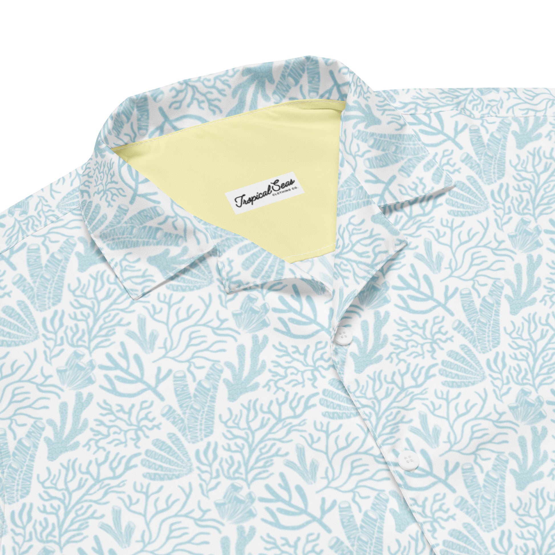 Coral Reef Resort Button Down Hawaiian Shirt - Coastal Summer 2024 Collection - Tropical Seas Clothing 