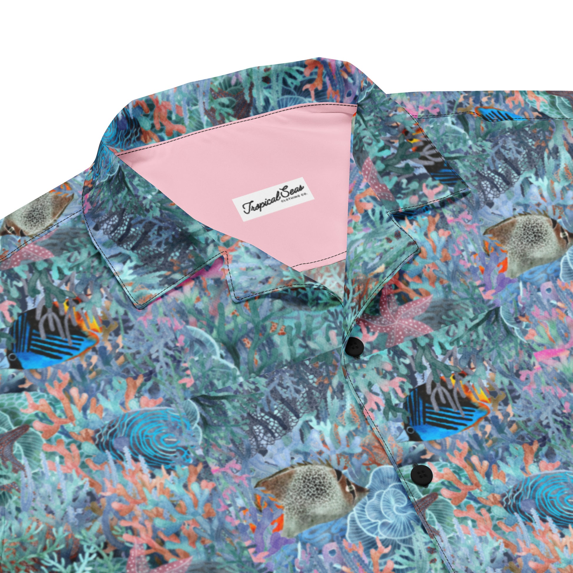 Marine Life Party Button Down Hawaiian Shirt - Coastal Summer 2024 Collection - Tropical Seas Clothing 
