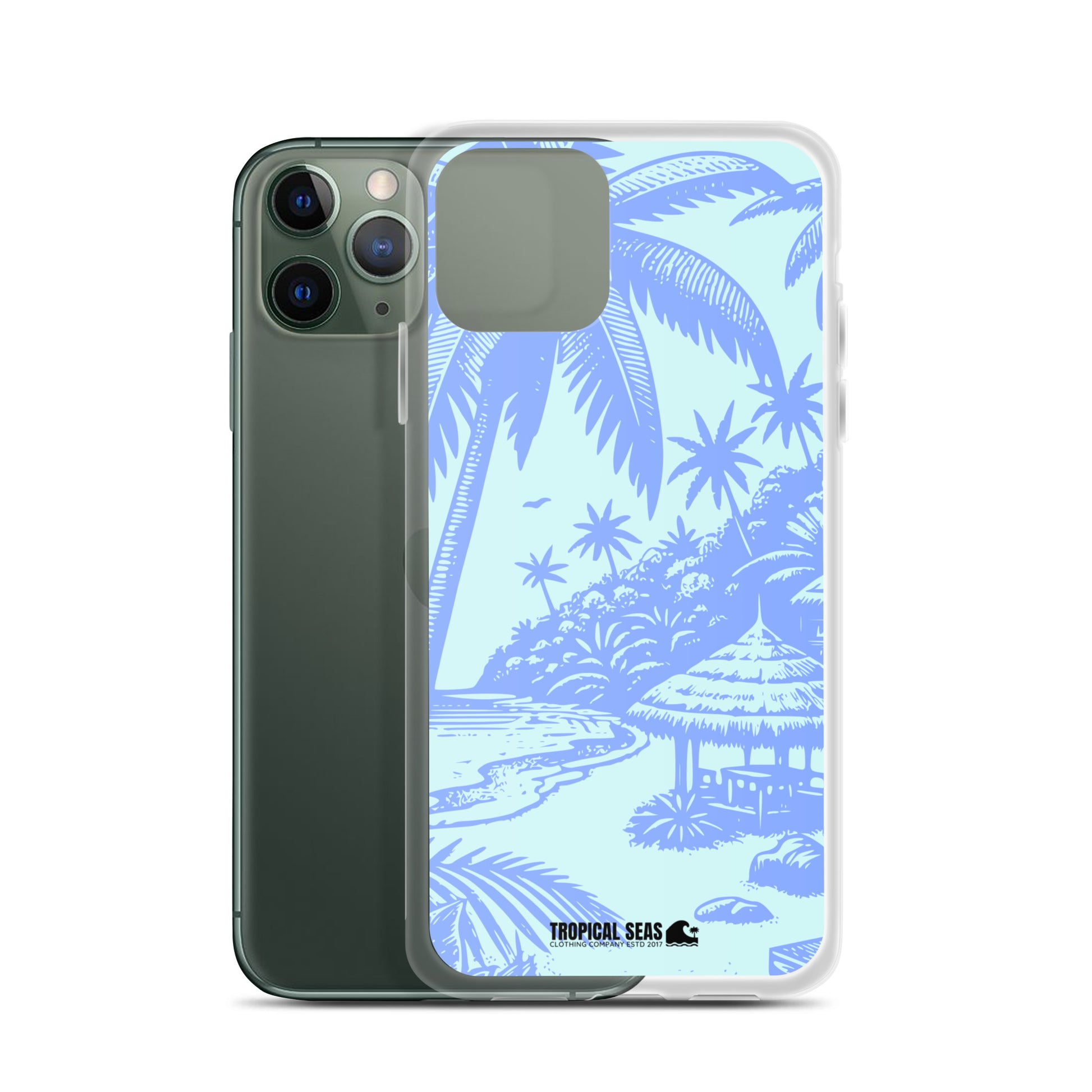 Island Blues Clear Case for iPhone® - Sustainable Mobile Phone Cases from Tropical Seas Clothing 