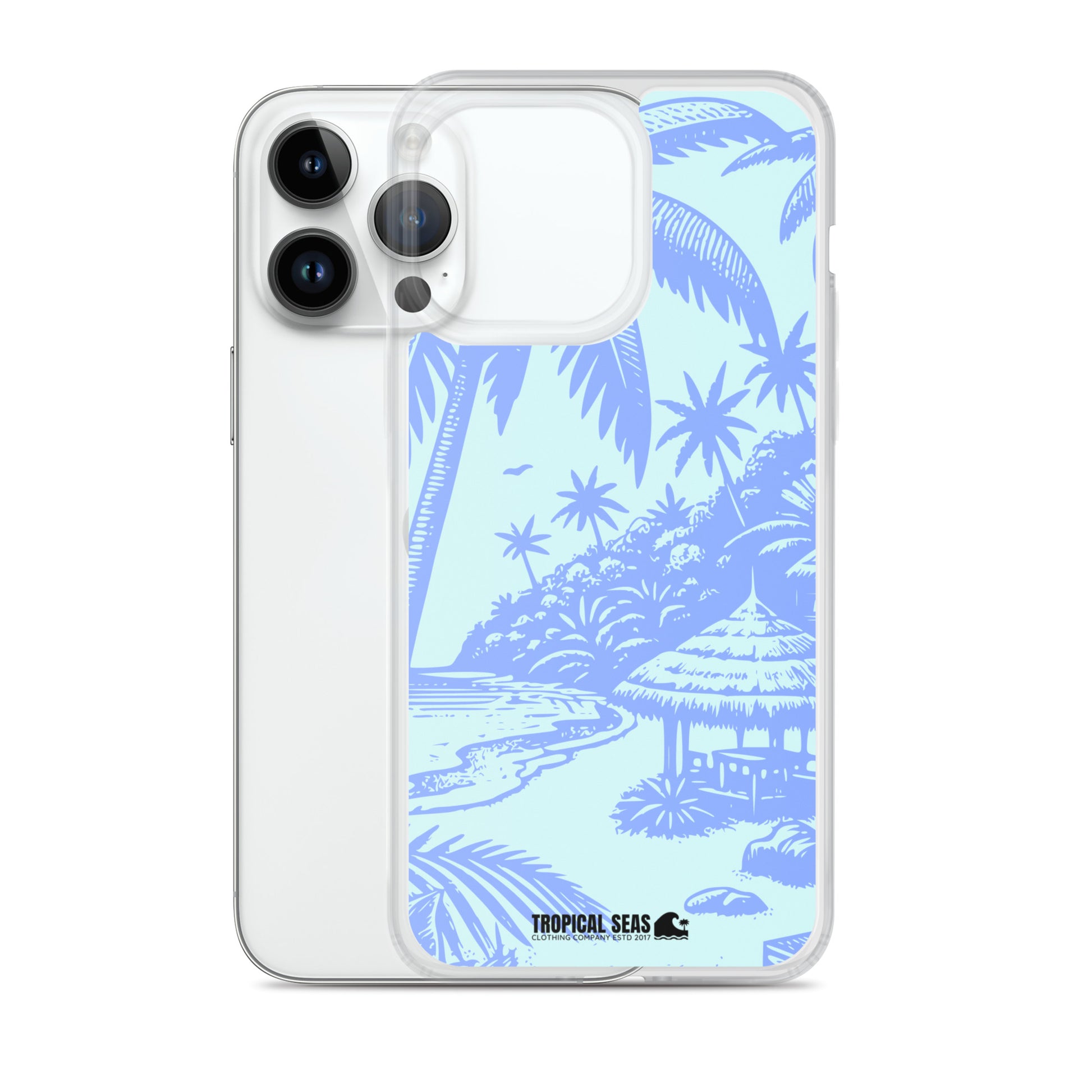 Island Blues Clear Case for iPhone® - Sustainable Mobile Phone Cases from Tropical Seas Clothing 