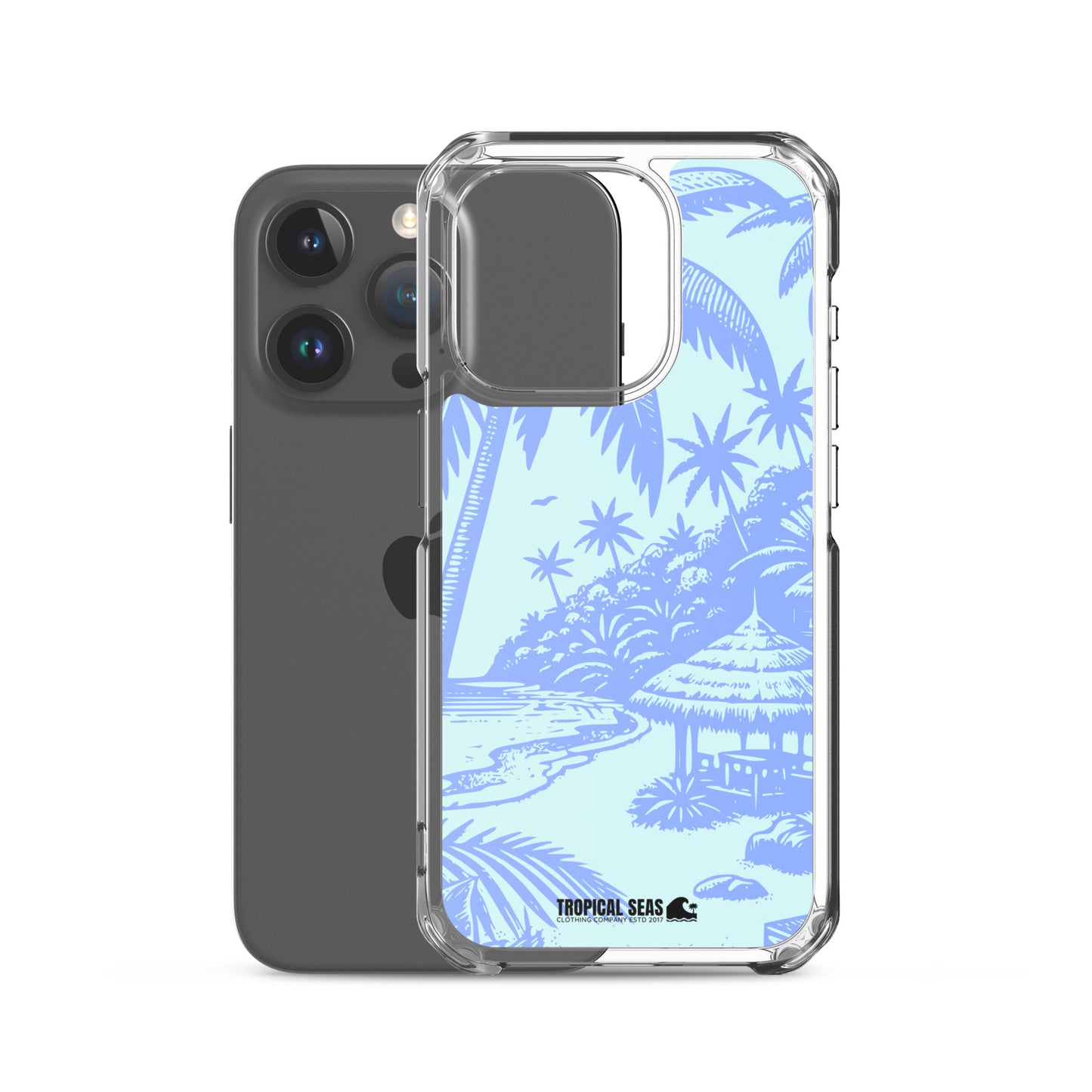 Island Blues Clear Case for iPhone® - Sustainable Mobile Phone Cases from Tropical Seas Clothing 