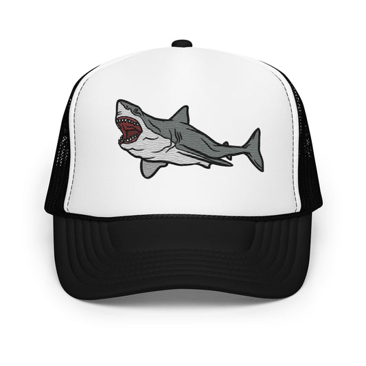 Foam Great White Breach Trucker Hat - Tropical Seas Clothing 