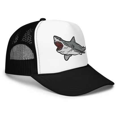 Foam Great White Breach Trucker Hat - Sustainable Hats from Tropical Seas Clothing 