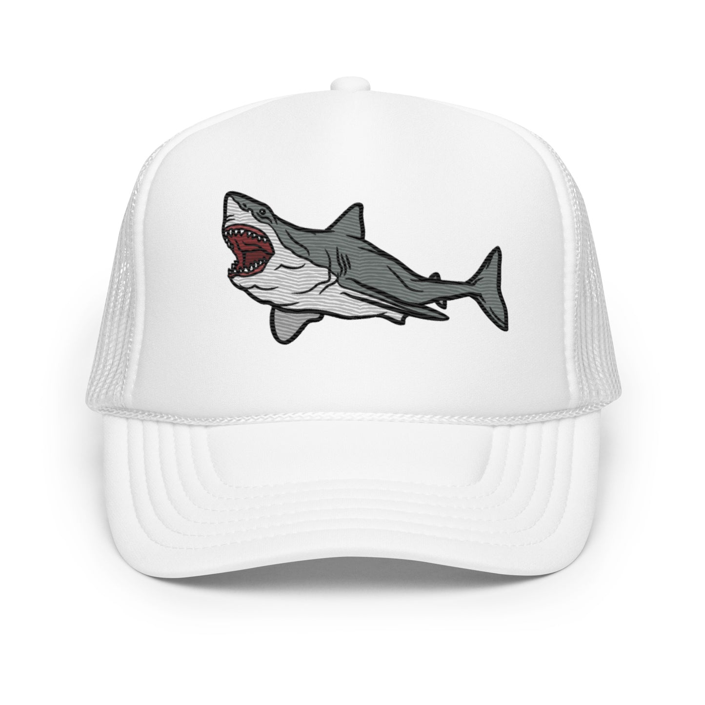 Foam Great White Breach Trucker Hat - Sustainable Hats from Tropical Seas Clothing 